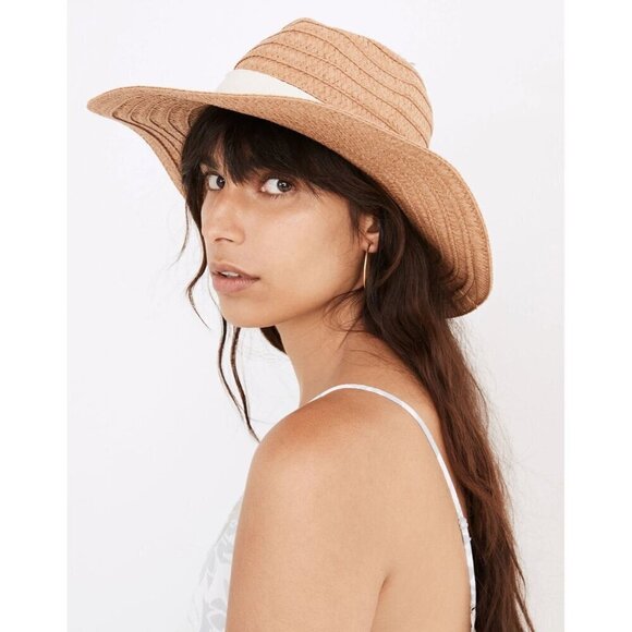 Madewell. Packable Braided Straw Hat summer travel beach - Picture 2 of 8